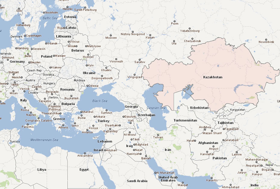 map of kazakhstan europe asia